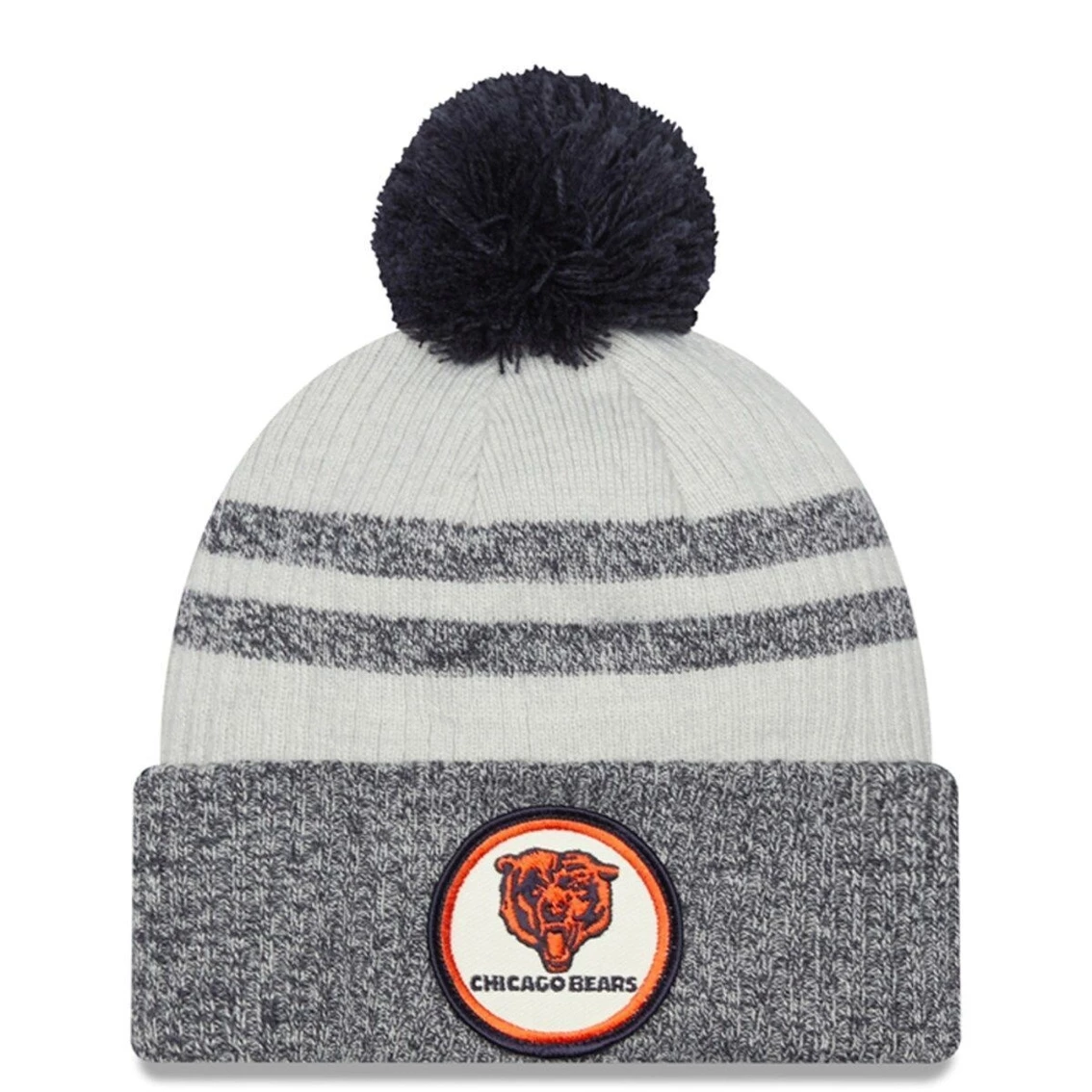 New Era Men's Navy Chicago Bears 2022 Sideline Historic Cuffed Pom Knit Hat 4 New Era Men's Navy Chicago Bears 2022 Sideline Historic Cuffed Pom Knit Hat - Image 2