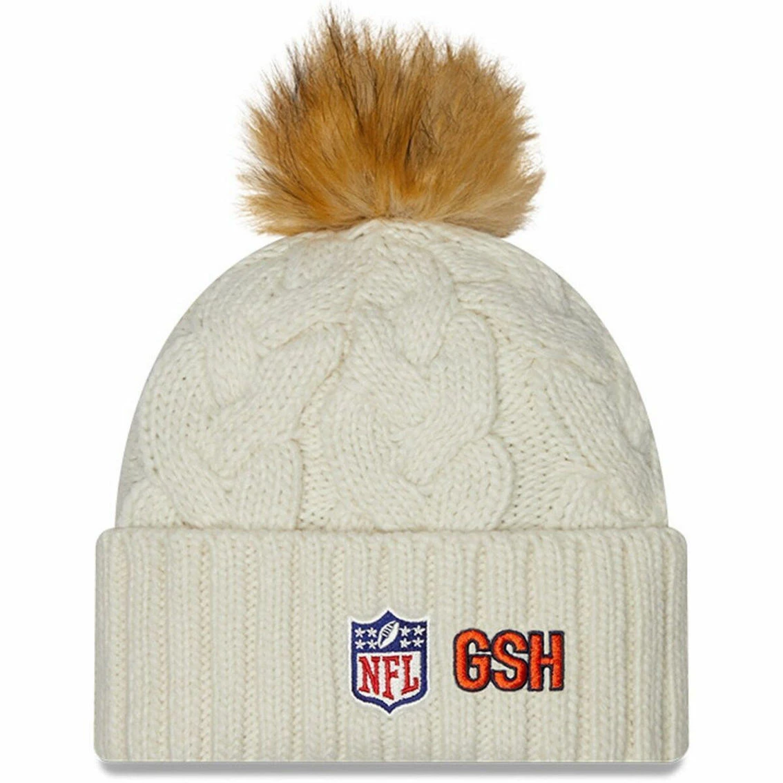 New Era Women's Cream Chicago Bears 2022 Sideline Cuffed Knit Hat 5 New Era Women's Cream Chicago Bears 2022 Sideline Cuffed Knit Hat - Image 3