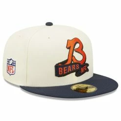 New Era Men's Cream/Navy Chicago Bears 2022 Sideline 59FIFTY Fitted Hat