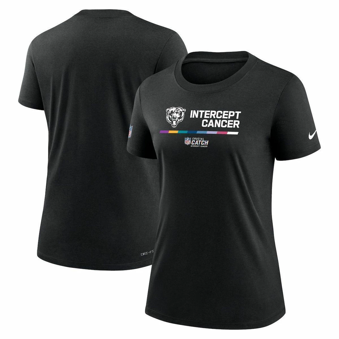 Nike Women's Black Chicago Bears 2022 NFL Crucial Catch Performance T-Shirt 4 Nike Women's Black Chicago Bears 2022 NFL Crucial Catch Performance T-Shirt - Image 2