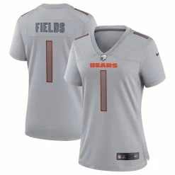 Nike Women's Justin Fields Gray Chicago Bears Atmosphere Fashion Game Jersey