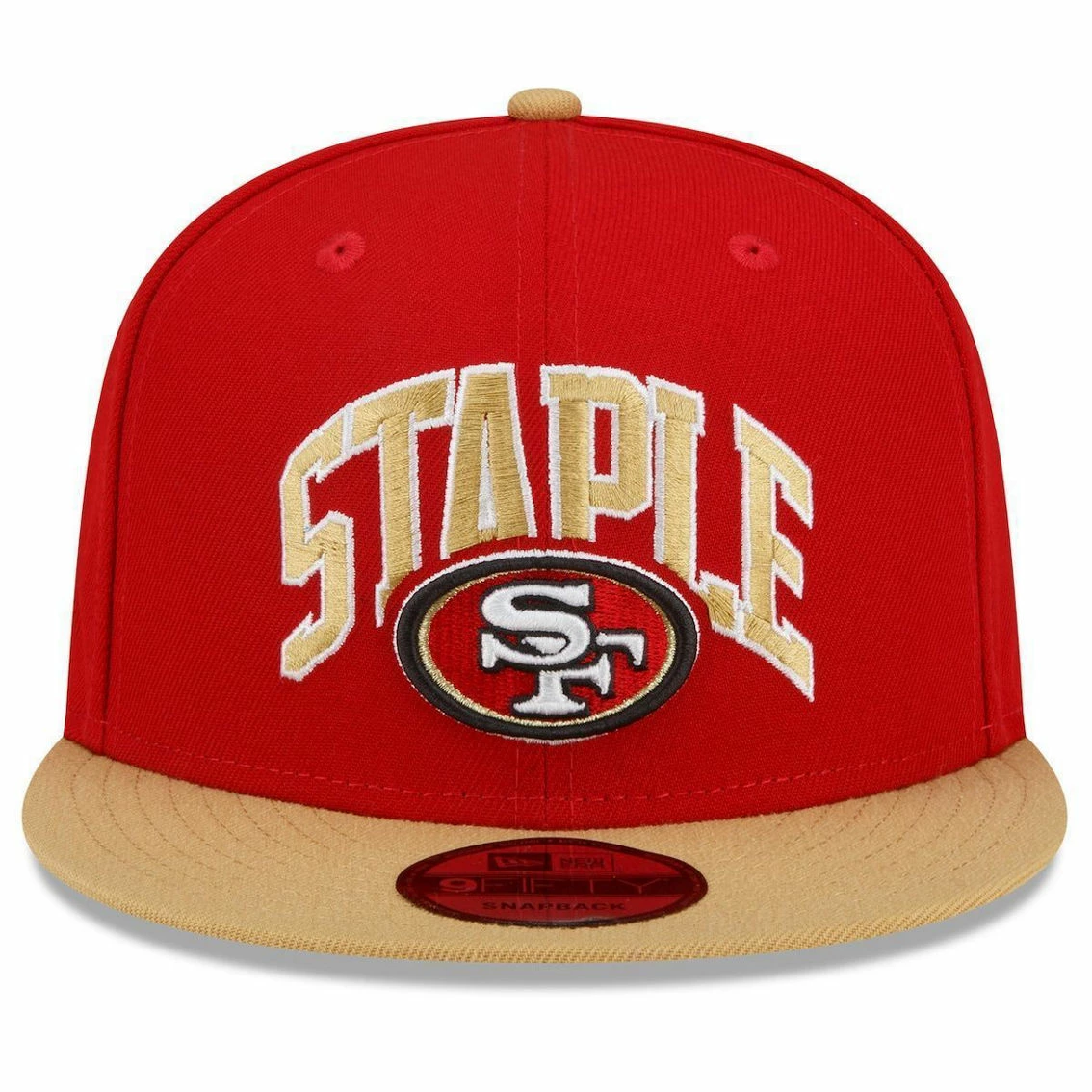 New Era X Staple Men's Scarlet/Gold San Francisco 49ers NFL X Collection 9FIFTY Snapback Adjustable Hat 5 New Era X Staple Men's Scarlet/Gold San Francisco 49ers NFL X Collection 9FIFTY Snapback Adjustable Hat - Image 3