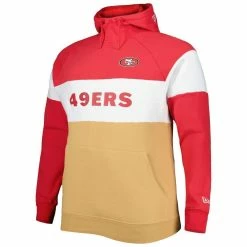 New Era Men's Scarlet/Gold San Francisco 49ers Big & Tall Current Team Colorblock Fleece Raglan Pullover Hoodie 8 New Era Men's Scarlet/Gold San Francisco 49ers Big & Tall Current Team Colorblock Fleece Raglan Pullover Hoodie -Fanatics DSCO1147616107 GOLDRE ALT2