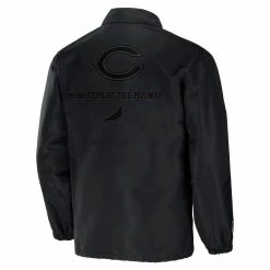 Staple Men's NFL X Black Chicago Bears Coaches Full-Snap Jacket -Fanatics DSCO1147616160 1007 ALT3