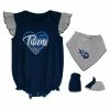 Outerstuff Girls Newborn & Infant Navy/Heathered Gray Tennessee Titans All The Love Bodysuit Bib & Booties Set -Fanatics DSCO1147740267 1320