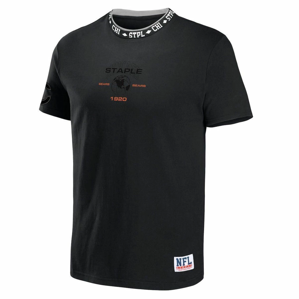 Staple Men's NFL X Black Chicago Bears Globe T-Shirt 5 Staple Men's NFL X Black Chicago Bears Globe T-Shirt - Image 3