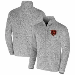 NFL X Darius Rucker Collection By Fanatics Men's Heather Gray Chicago Bears Fleece Full-Zip Jacket