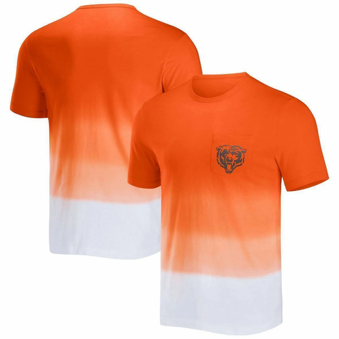 NFL X Darius Rucker Collection By Fanatics Men's Orange/White Chicago Bears Dip Dye Pocket T-Shirt 3 NFL X Darius Rucker Collection By Fanatics Men's Orange/White Chicago Bears Dip Dye Pocket T-Shirt