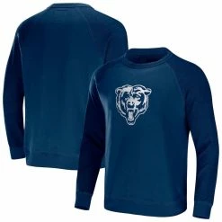 NFL X Darius Rucker Collection By Fanatics Men's Navy Chicago Bears Raglan Fleece Pullover Sweatshirt