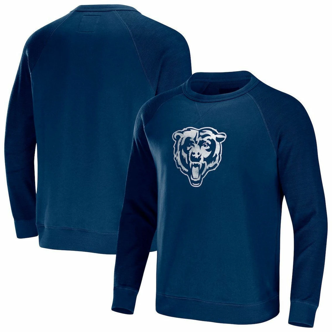 NFL X Darius Rucker Collection By Fanatics Men's Navy Chicago Bears Raglan Fleece Pullover Sweatshirt 3 NFL X Darius Rucker Collection By Fanatics Men's Navy Chicago Bears Raglan Fleece Pullover Sweatshirt