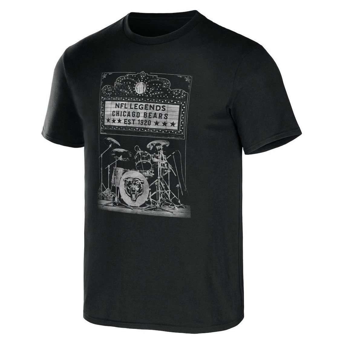 NFL X Darius Rucker Collection By Fanatics Men's Black Chicago Bears Band T-Shirt 5 NFL X Darius Rucker Collection By Fanatics Men's Black Chicago Bears Band T-Shirt - Image 3