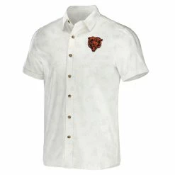 NFL X Darius Rucker Collection By Fanatics Men's White Chicago Bears Woven Button-Up T-Shirt 8 NFL X Darius Rucker Collection By Fanatics Men's White Chicago Bears Woven Button-Up T-Shirt -Fanatics DSCO1148301271 3550 ALT2