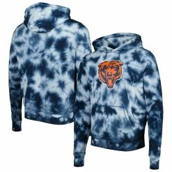 New Era Men's Navy Chicago Bears Team Tie-Dye Pullover Hoodie