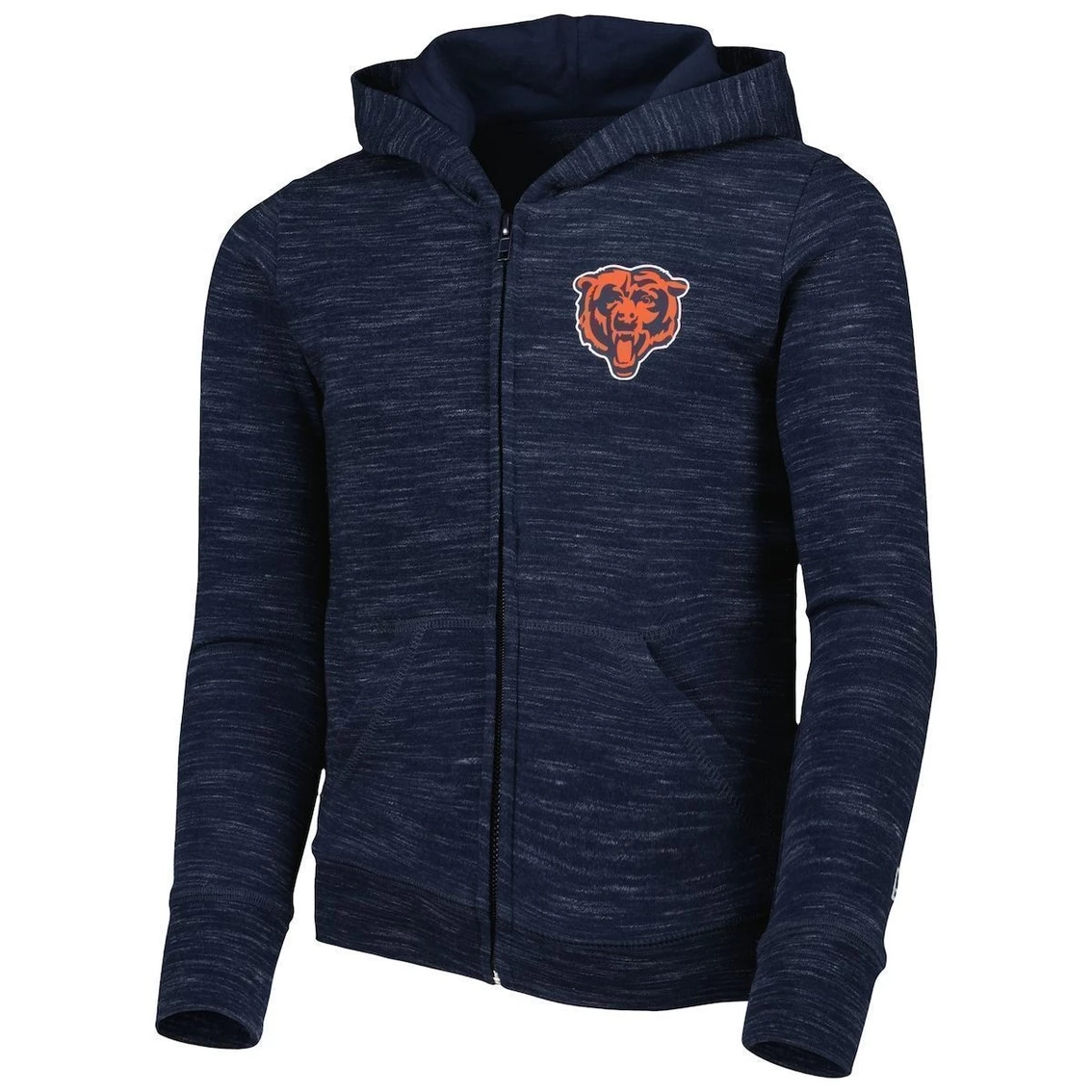 Girls Youth New Era Navy Chicago Bears Reverse Space Dye French Terry Full-Zip Hoodie 5 Girls Youth New Era Navy Chicago Bears Reverse Space Dye French Terry Full-Zip Hoodie - Image 3