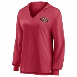 Fanatics Branded Women's Scarlet San Francisco 49ers Jumper V-Neck Pullover Hoodie -Fanatics DSCO1148302247 2946 ALT2