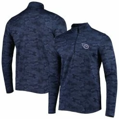 Antigua Men's Navy Tennessee Titans Brigade Quarter-Zip Sweatshirt
