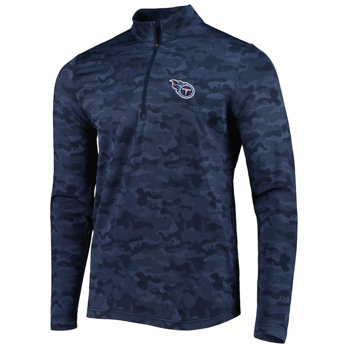 Antigua Men's Navy Tennessee Titans Brigade Quarter-Zip Sweatshirt 5 Antigua Men's Navy Tennessee Titans Brigade Quarter-Zip Sweatshirt - Image 3