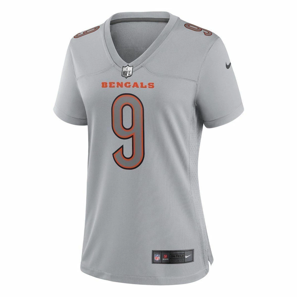 Women's Nike Joe Burrow Gray Cincinnati Bengals Atmosphere Fashion Game Jersey 5 Women's Nike Joe Burrow Gray Cincinnati Bengals Atmosphere Fashion Game Jersey - Image 3