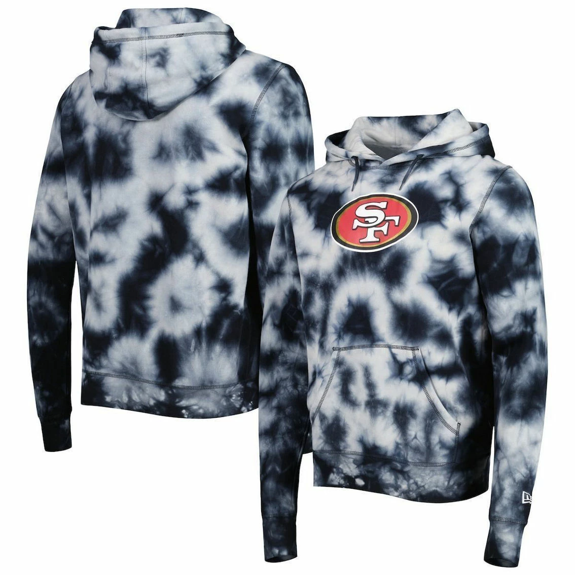 New Era Men's Black San Francisco 49ers Team Tie-Dye Pullover Hoodie 4 New Era Men's Black San Francisco 49ers Team Tie-Dye Pullover Hoodie - Image 2