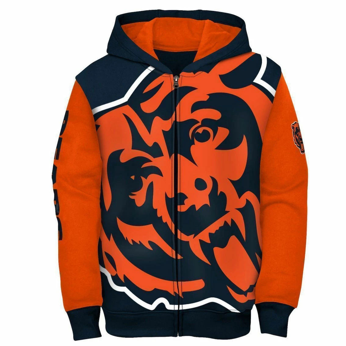 Outerstuff Youth Navy/Orange Chicago Bears Poster Board Full-Zip Hoodie 5 Outerstuff Youth Navy/Orange Chicago Bears Poster Board Full-Zip Hoodie - Image 3