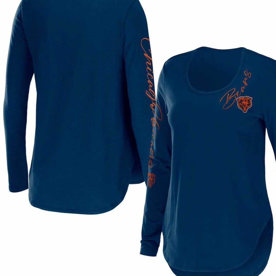 Women's WEAR By Erin Andrews Navy Chicago Bears Team Scoop Neck T-Shirt 4 Women's WEAR By Erin Andrews Navy Chicago Bears Team Scoop Neck T-Shirt - Image 2