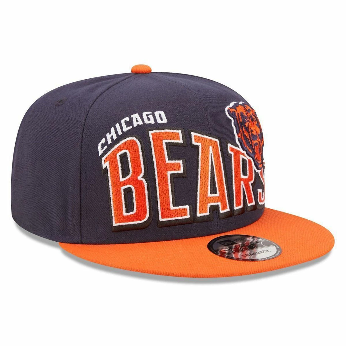 Men's New Era Navy/Orange Chicago Bears Wordmark Flow 9FIFTY Snapback Hat 6 Men's New Era Navy/Orange Chicago Bears Wordmark Flow 9FIFTY Snapback Hat - Image 4