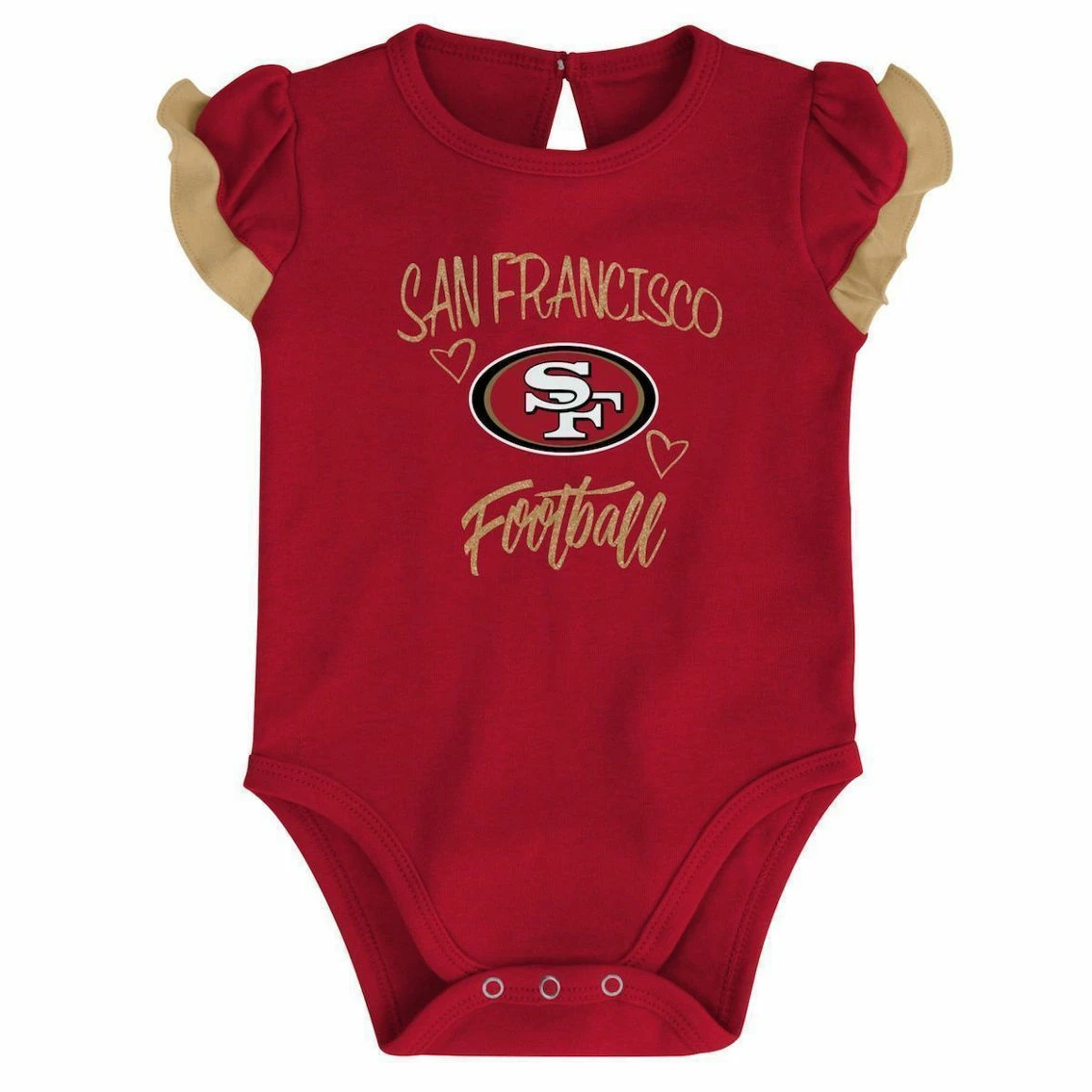 Outerstuff Newborn & Infant Scarlet/Gold San Francisco 49ers Too Much Love Two-Piece Bodysuit Set 5 Outerstuff Newborn & Infant Scarlet/Gold San Francisco 49ers Too Much Love Two-Piece Bodysuit Set - Image 3