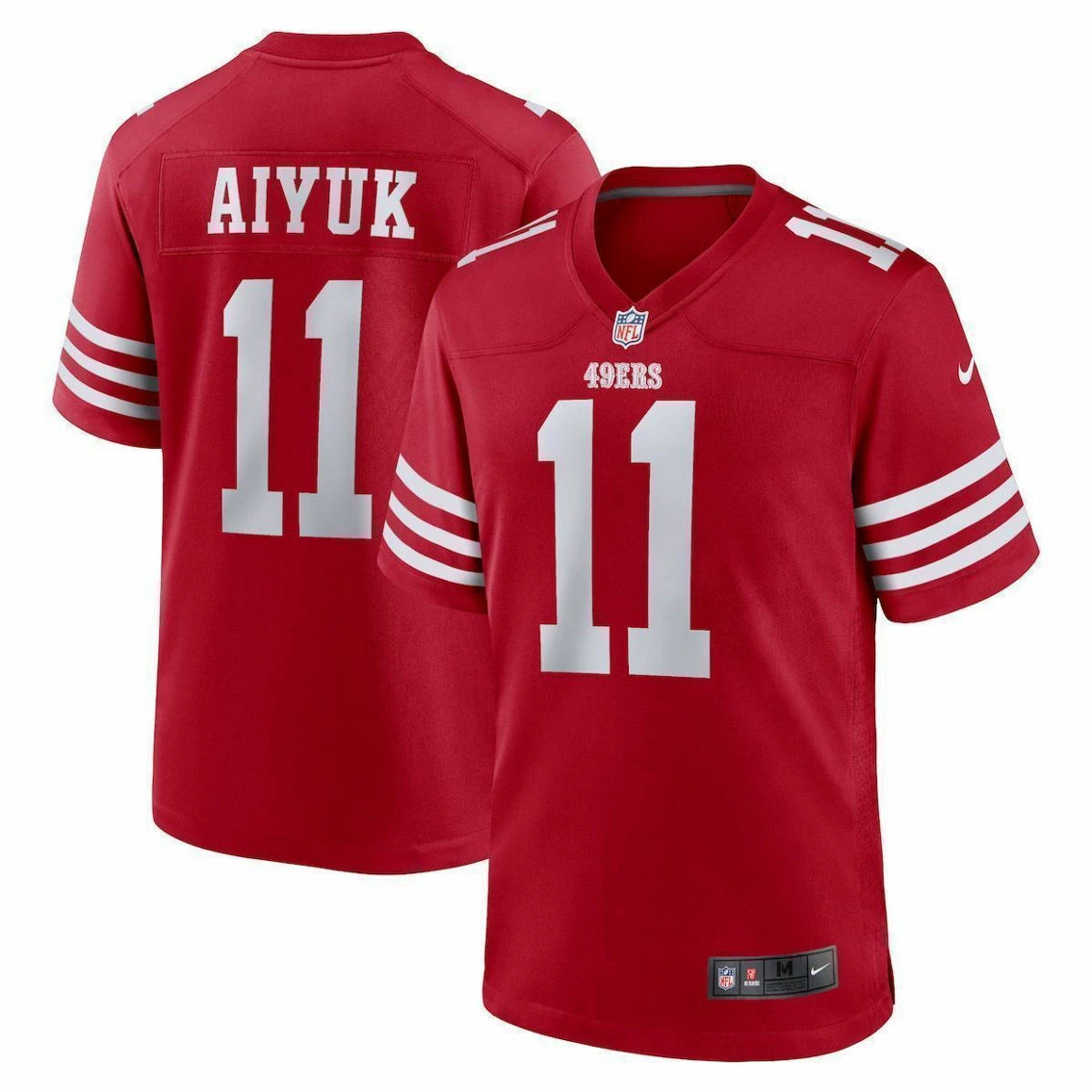 Nike Men's Brandon Aiyuk Scarlet San Francisco 49ers Team Player Game Jersey 4 Nike Men's Brandon Aiyuk Scarlet San Francisco 49ers Team Player Game Jersey - Image 2