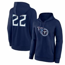 Fanatics Branded Women's Derrick Henry Navy Tennessee Titans Player Icon Name & Number Pullover Hoodie