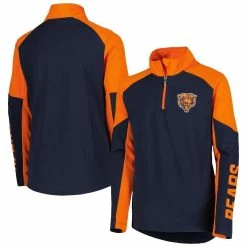 Outerstuff Youth Navy/Orange Chicago Bears Audible Quarter-Zip Jacket -Fanatics DSCO1148306498 ANGEBL ALT1