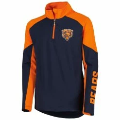 Outerstuff Youth Navy/Orange Chicago Bears Audible Quarter-Zip Jacket -Fanatics DSCO1148306498 ANGEBL ALT2