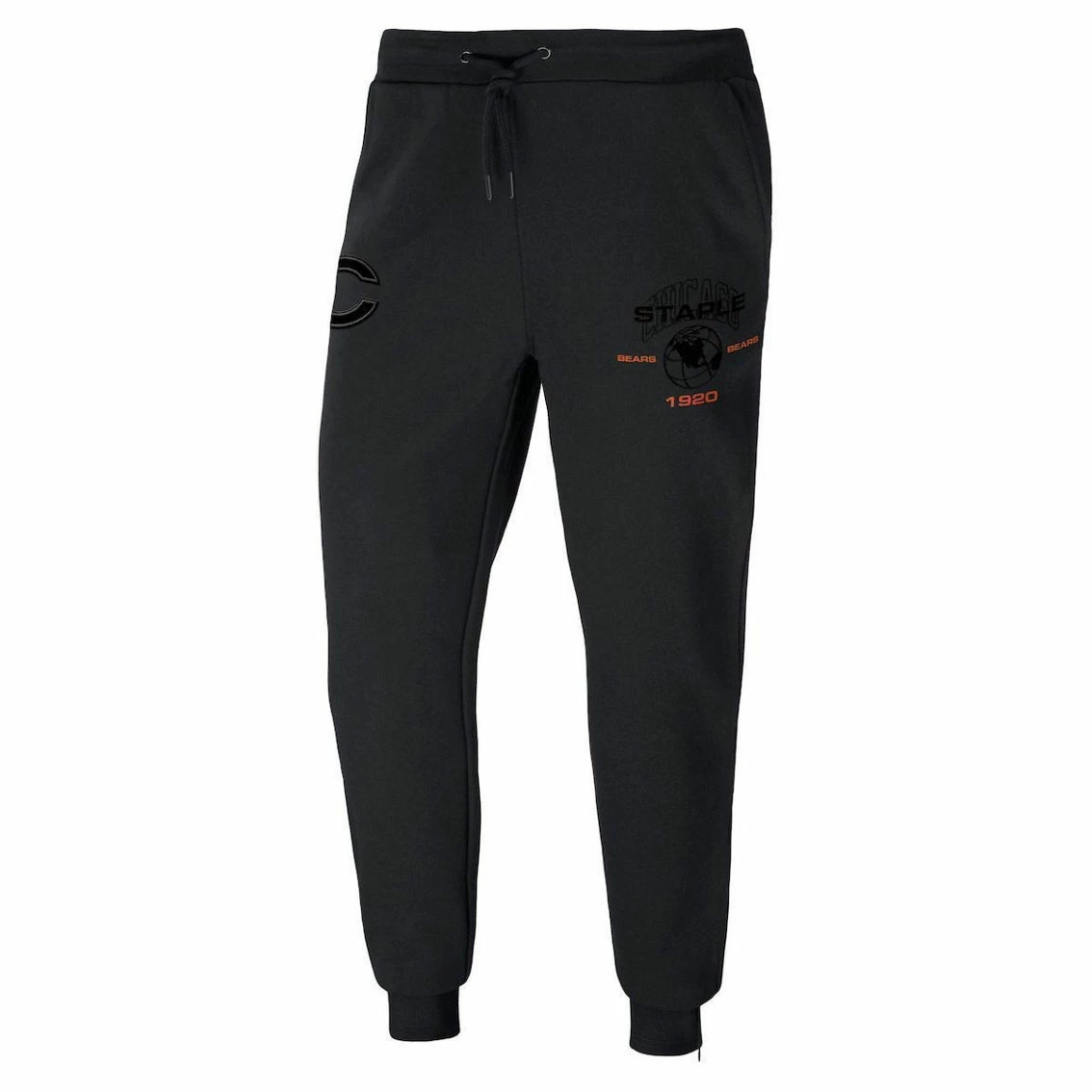 Men's NFL X Staple Black Chicago Bears Globe Fleece Pants 5 Men's NFL X Staple Black Chicago Bears Globe Fleece Pants - Image 3