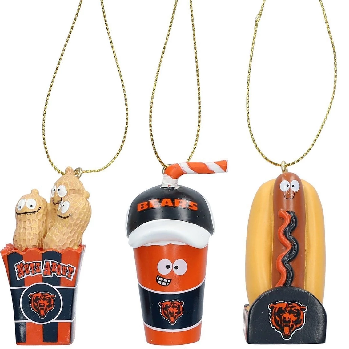 Evergreen Enterprises Chicago Bears Snack Pack Ornament Set 4 Evergreen Enterprises Chicago Bears Snack Pack Ornament Set - Image 2