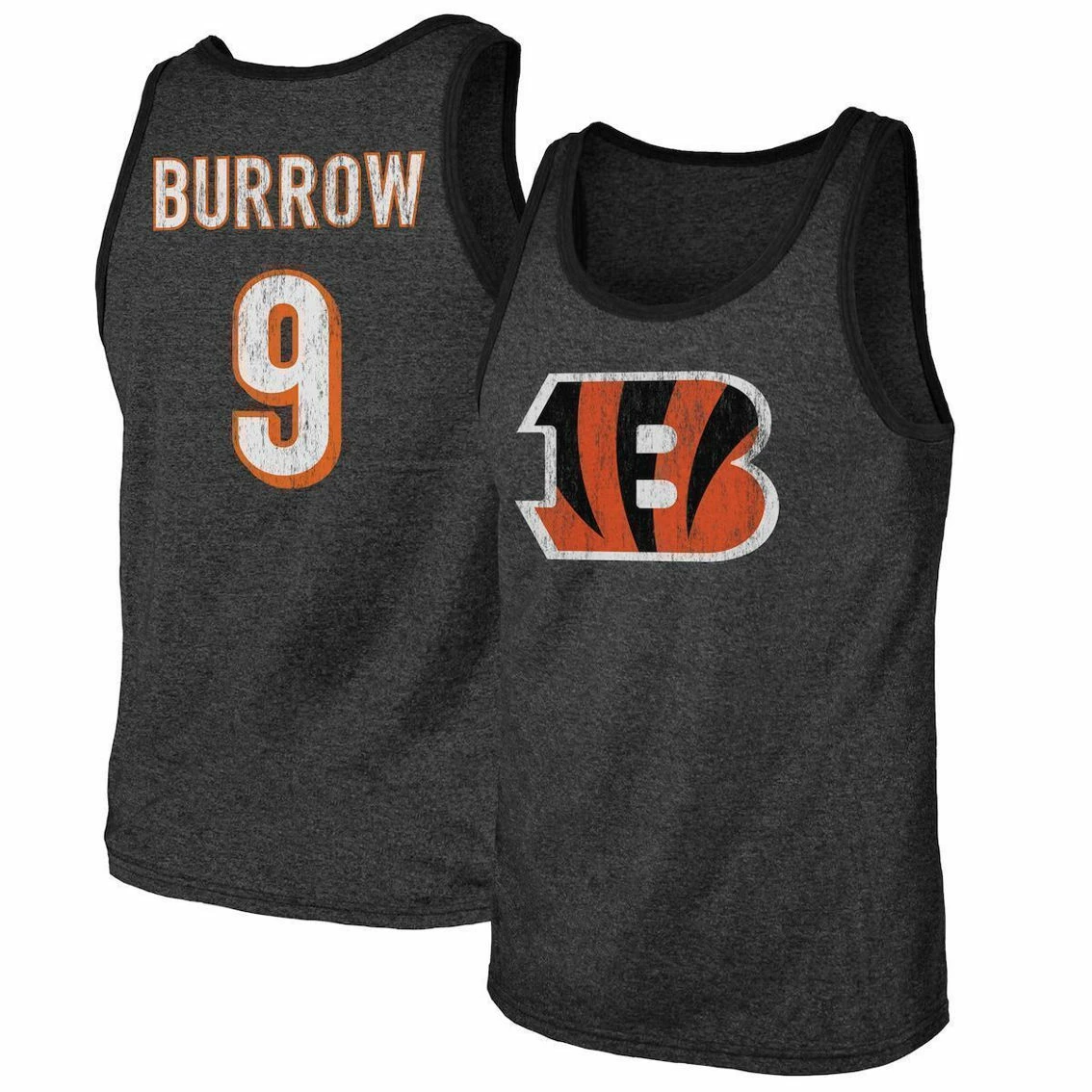 Majestic Threads Men's Joe Burrow Black Cincinnati Bengals Name & Number Tri-Blend Tank Top 4 Majestic Threads Men's Joe Burrow Black Cincinnati Bengals Name & Number Tri-Blend Tank Top - Image 2