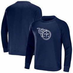 NFL X Darius Rucker Collection By Fanatics Men's Navy Tennessee Titans Raglan Fleece Pullover Sweatshirt