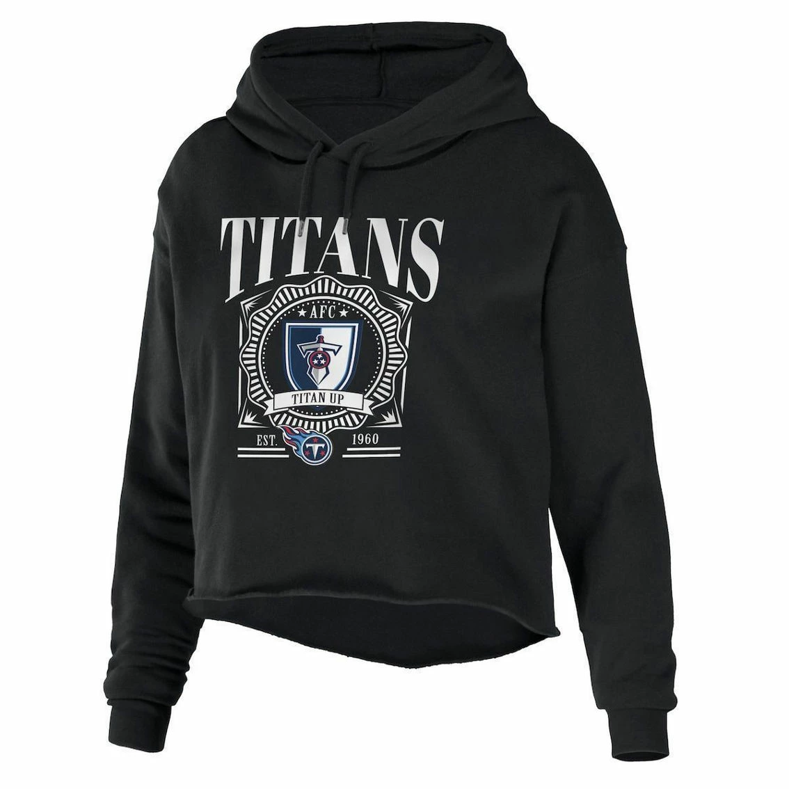 WEAR By Erin Andrews Women's Black Tennessee Titans Cropped Sponge Fleece Pullover Hoodie 5 WEAR By Erin Andrews Women's Black Tennessee Titans Cropped Sponge Fleece Pullover Hoodie - Image 3