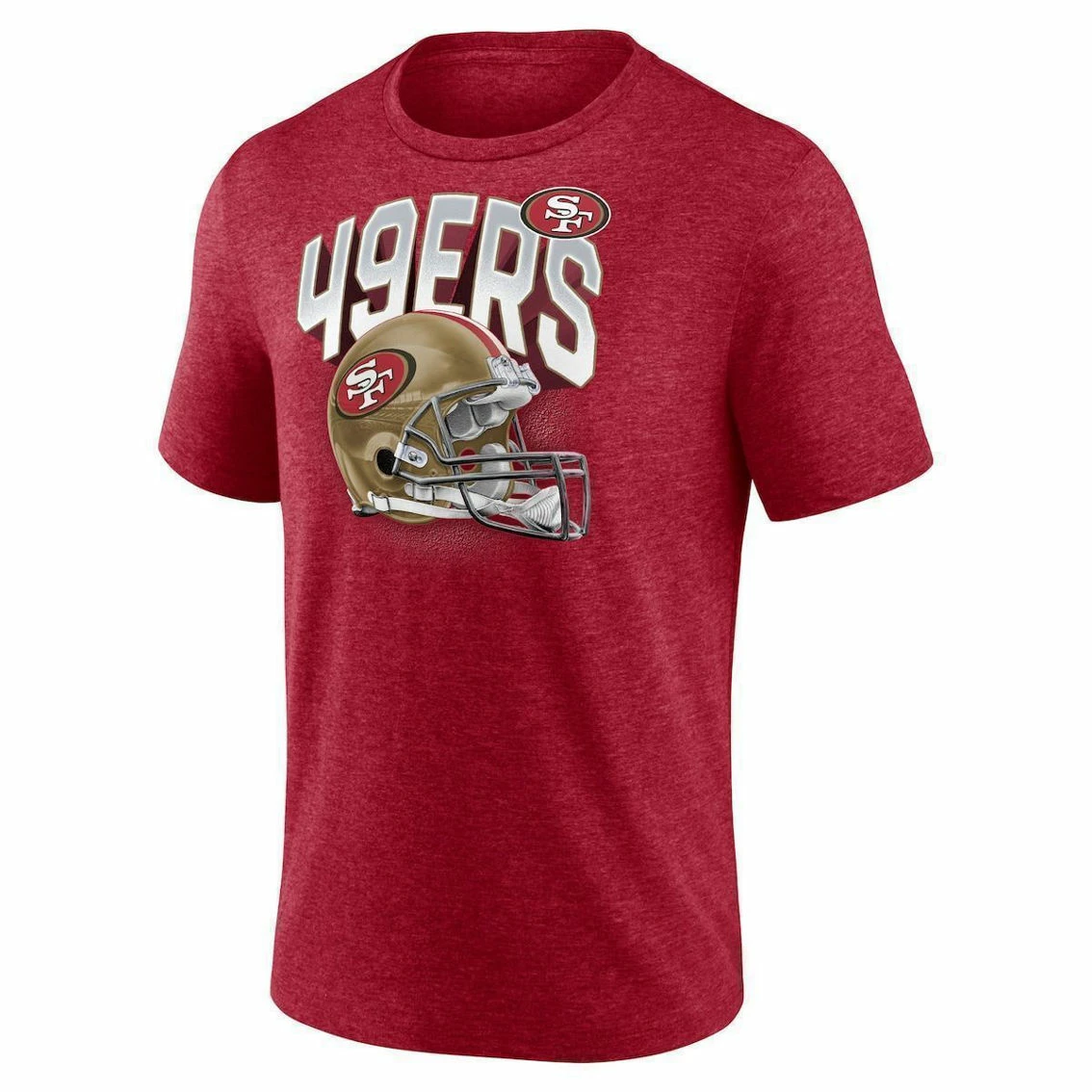 Fanatics Branded Men's Heathered Scarlet San Francisco 49ers End Around Tri-Blend T-Shirt 5 Fanatics Branded Men's Heathered Scarlet San Francisco 49ers End Around Tri-Blend T-Shirt - Image 3
