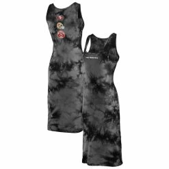 WEAR By Erin Andrews Women's Black San Francisco 49ers Tie-Dye Tank Top Dress