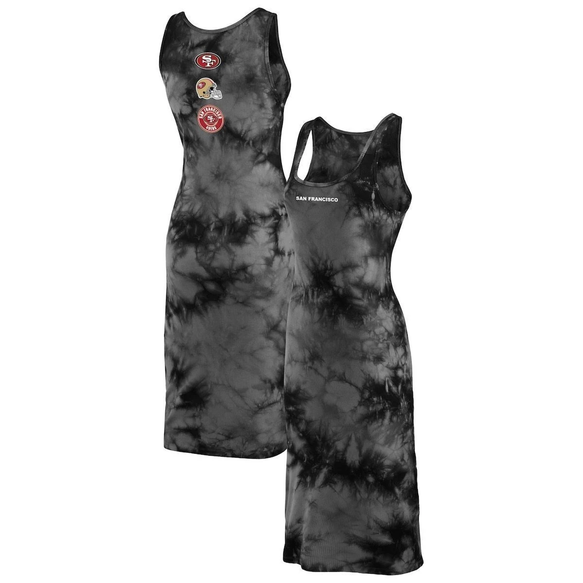 WEAR By Erin Andrews Women's Black San Francisco 49ers Tie-Dye Tank Top Dress 4 WEAR By Erin Andrews Women's Black San Francisco 49ers Tie-Dye Tank Top Dress - Image 2