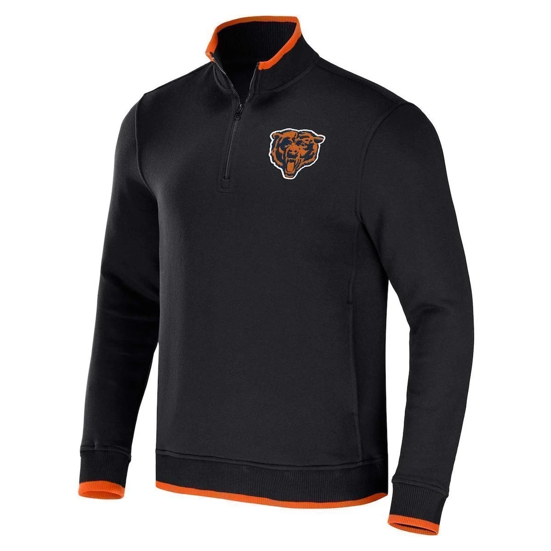 NFL X Darius Rucker Collection By Fanatics Men's Black Chicago Bears Logo Quarter-Zip Top 5 NFL X Darius Rucker Collection By Fanatics Men's Black Chicago Bears Logo Quarter-Zip Top - Image 3