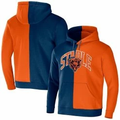 Staple Men's NFL X Orange Chicago Bears Split Logo Pullover Hoodie