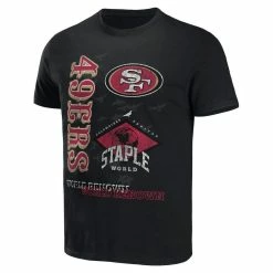 Staple Men's NFL X Black San Francisco 49ers World Renowned T-Shirt -Fanatics DSCO1148309042 1007 ALT2