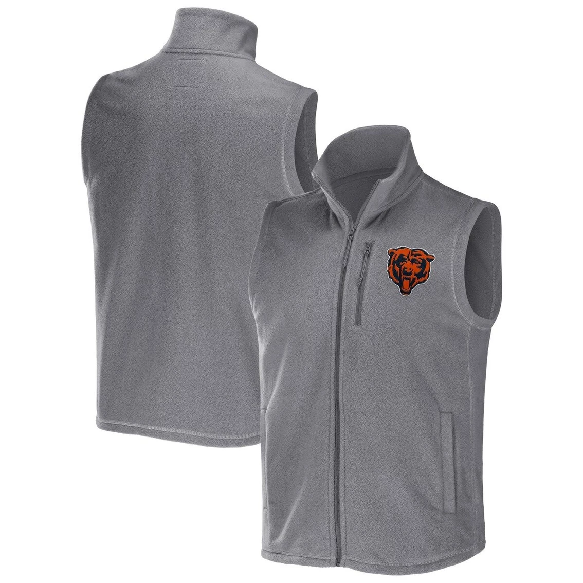 NFL X Darius Rucker Collection By Fanatics Men's Gray Chicago Bears Polar Fleece Full-Zip Vest 3 NFL X Darius Rucker Collection By Fanatics Men's Gray Chicago Bears Polar Fleece Full-Zip Vest