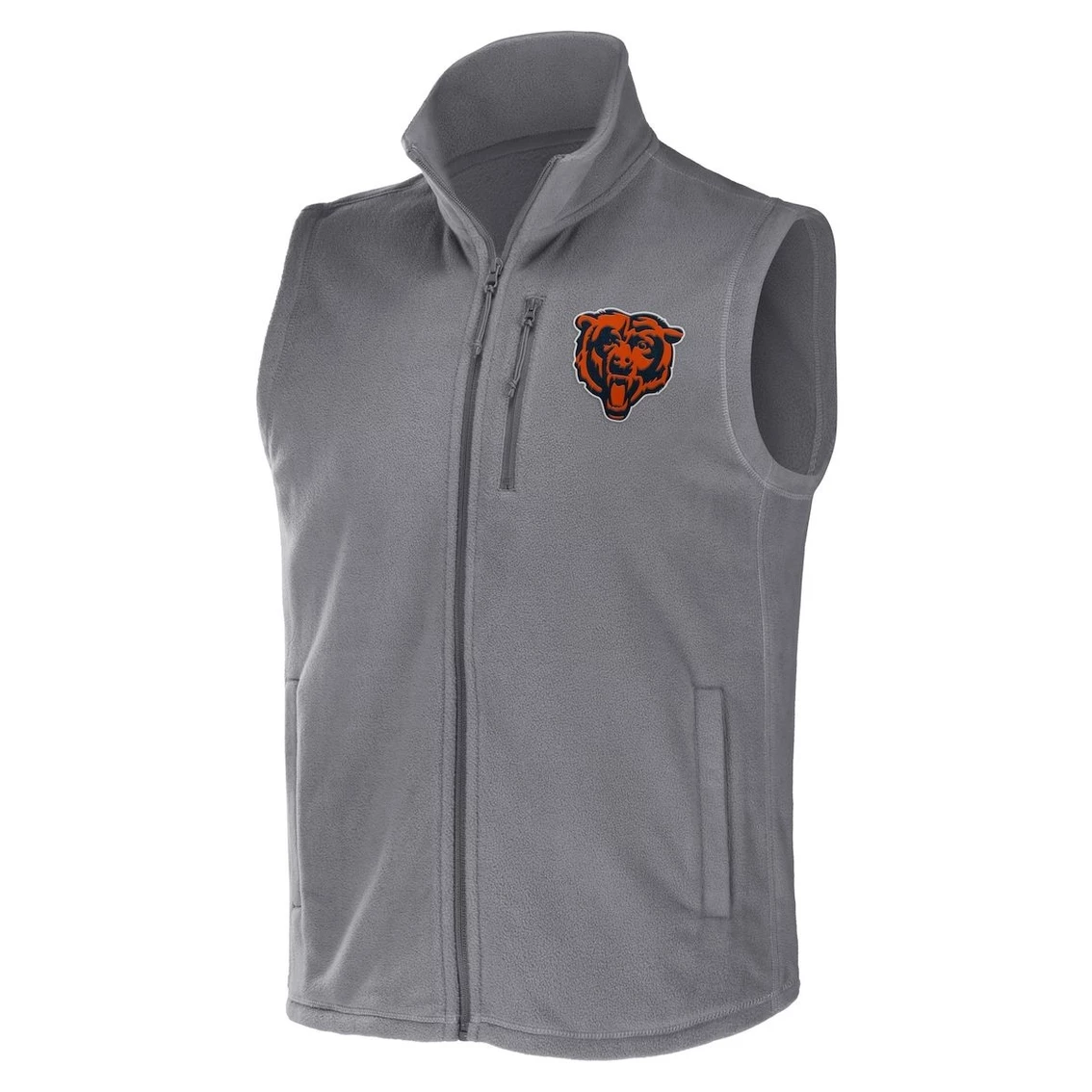 NFL X Darius Rucker Collection By Fanatics Men's Gray Chicago Bears Polar Fleece Full-Zip Vest 5 NFL X Darius Rucker Collection By Fanatics Men's Gray Chicago Bears Polar Fleece Full-Zip Vest - Image 3