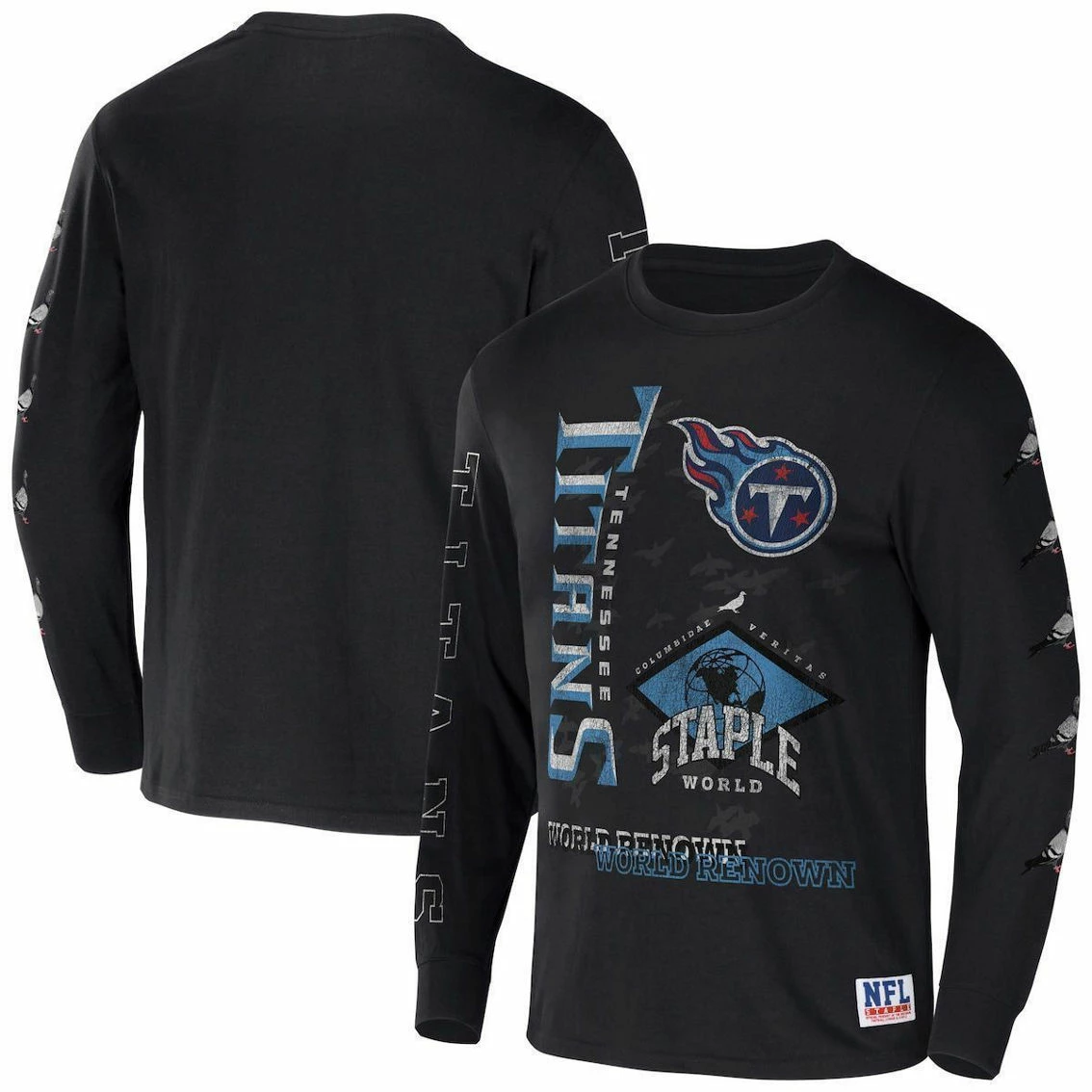 Staple Men's NFL X Black Tennessee Titans World Renowned Long Sleeve T-Shirt 3 Staple Men's NFL X Black Tennessee Titans World Renowned Long Sleeve T-Shirt