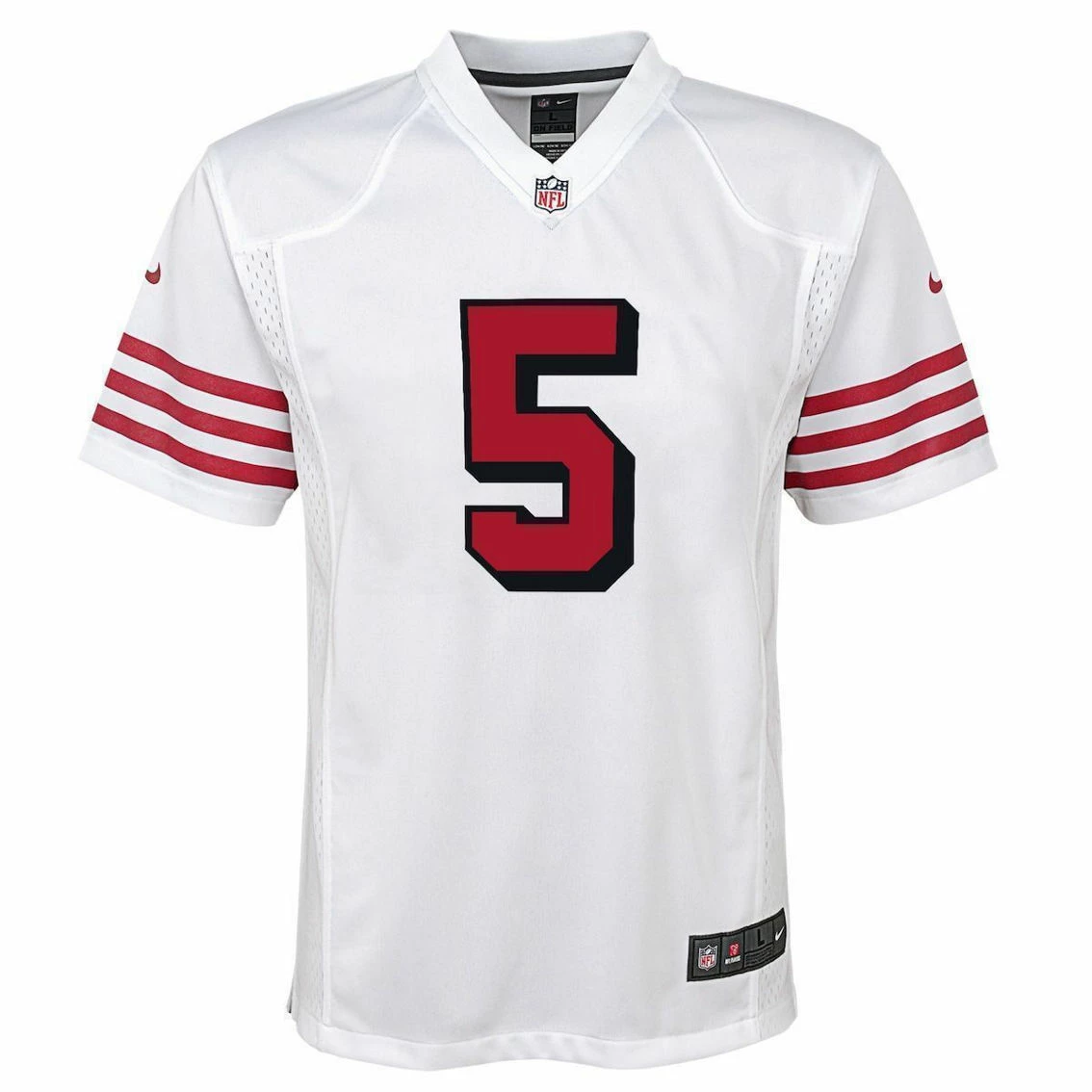 Nike Youth Trey Lance White San Francisco 49ers Alternate Game Jersey 5 Nike Youth Trey Lance White San Francisco 49ers Alternate Game Jersey - Image 3