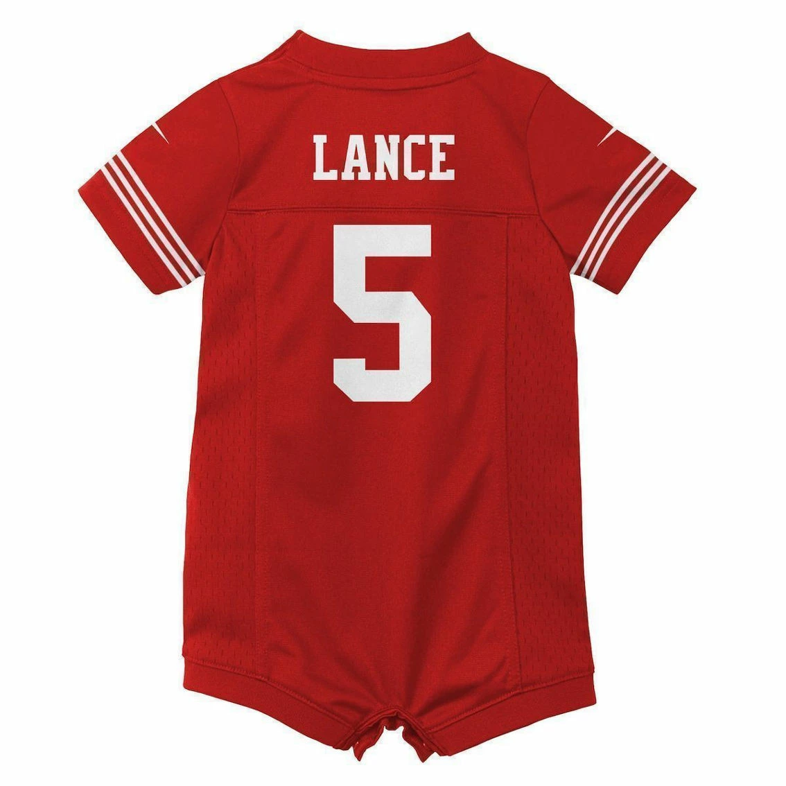 Nike Infant Trey Lance Scarlet San Francisco 49ers Romper Game Jersey 6 Nike Infant Trey Lance Scarlet San Francisco 49ers Romper Game Jersey - Image 4