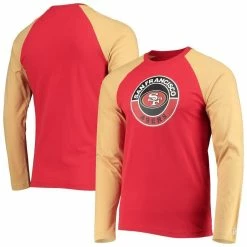 New Era Men's Scarlet/Gold San Francisco 49ers League Raglan Long Sleeve T-Shirt -Fanatics DSCO1148310924 GOLDRE ALT1