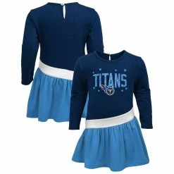Outerstuff Girls Preschool Navy/Light Blue Tennessee Titans Heart To Heart Jersey Tri-Blend Dress