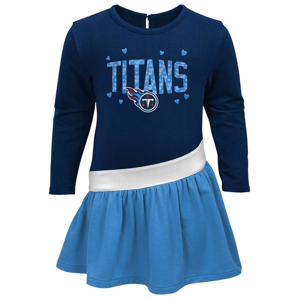 Outerstuff Girls Preschool Navy/Light Blue Tennessee Titans Heart To Heart Jersey Tri-Blend Dress 5 Outerstuff Girls Preschool Navy/Light Blue Tennessee Titans Heart To Heart Jersey Tri-Blend Dress - Image 3